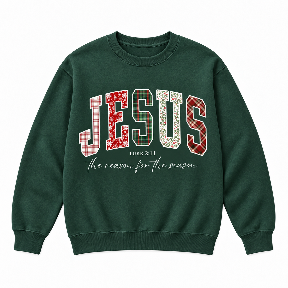 Jesus The Reason for the Season Embroidered Christmas Sweatshirt & Hoodie