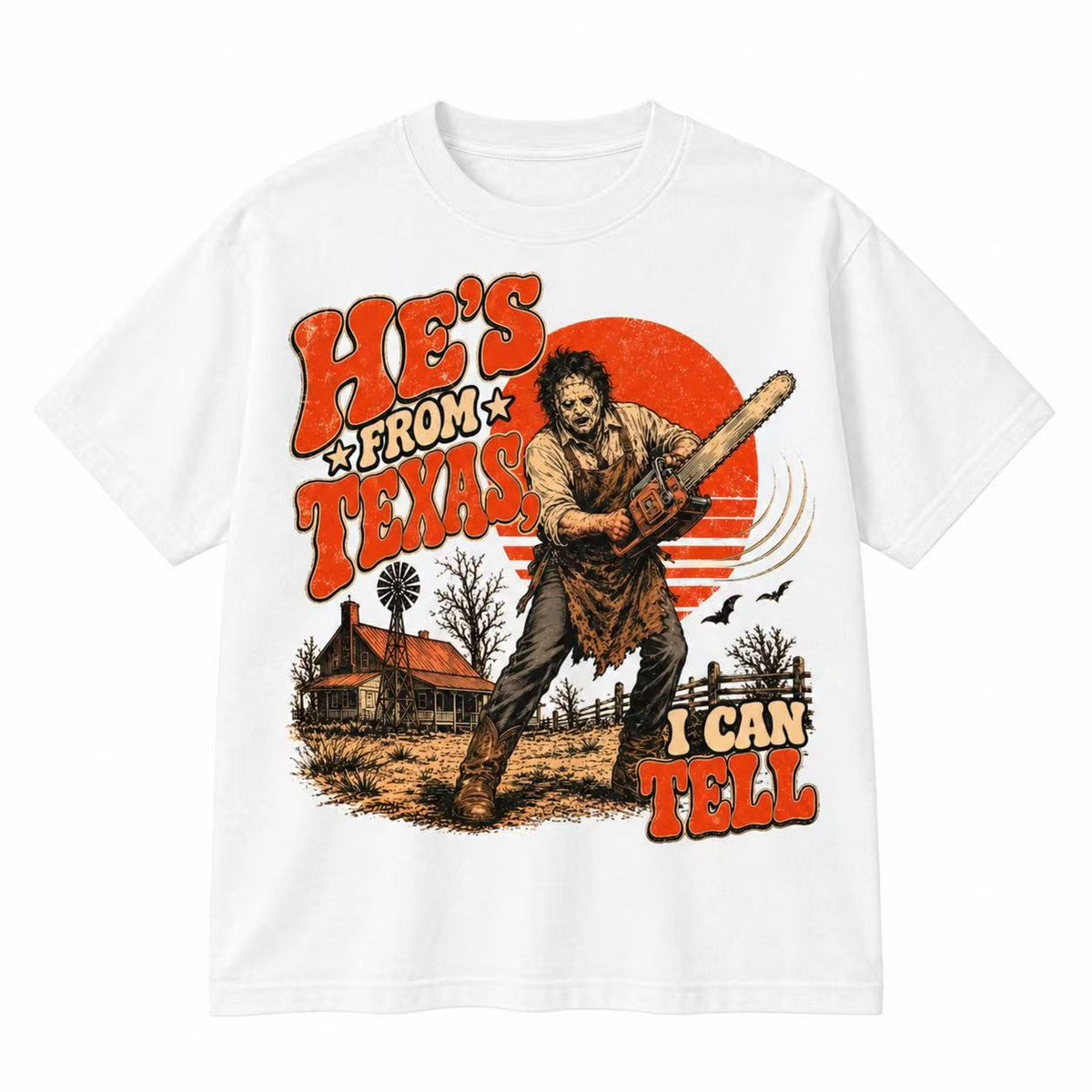 HE’S FROM TEXAS Retro Horror Sweatshirt & Hoodie