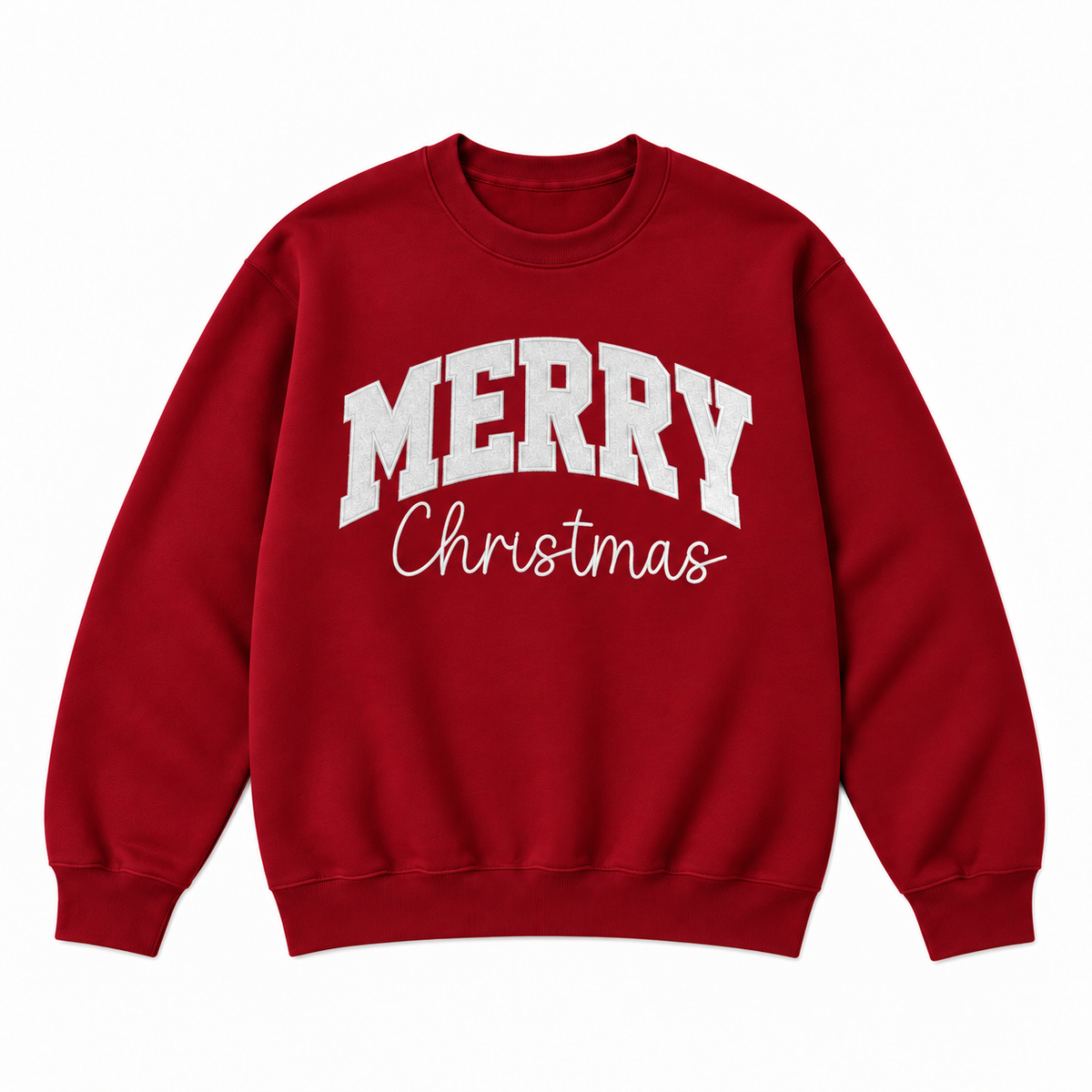 Merry Christmas Glitter Embroidered Holiday Apparel