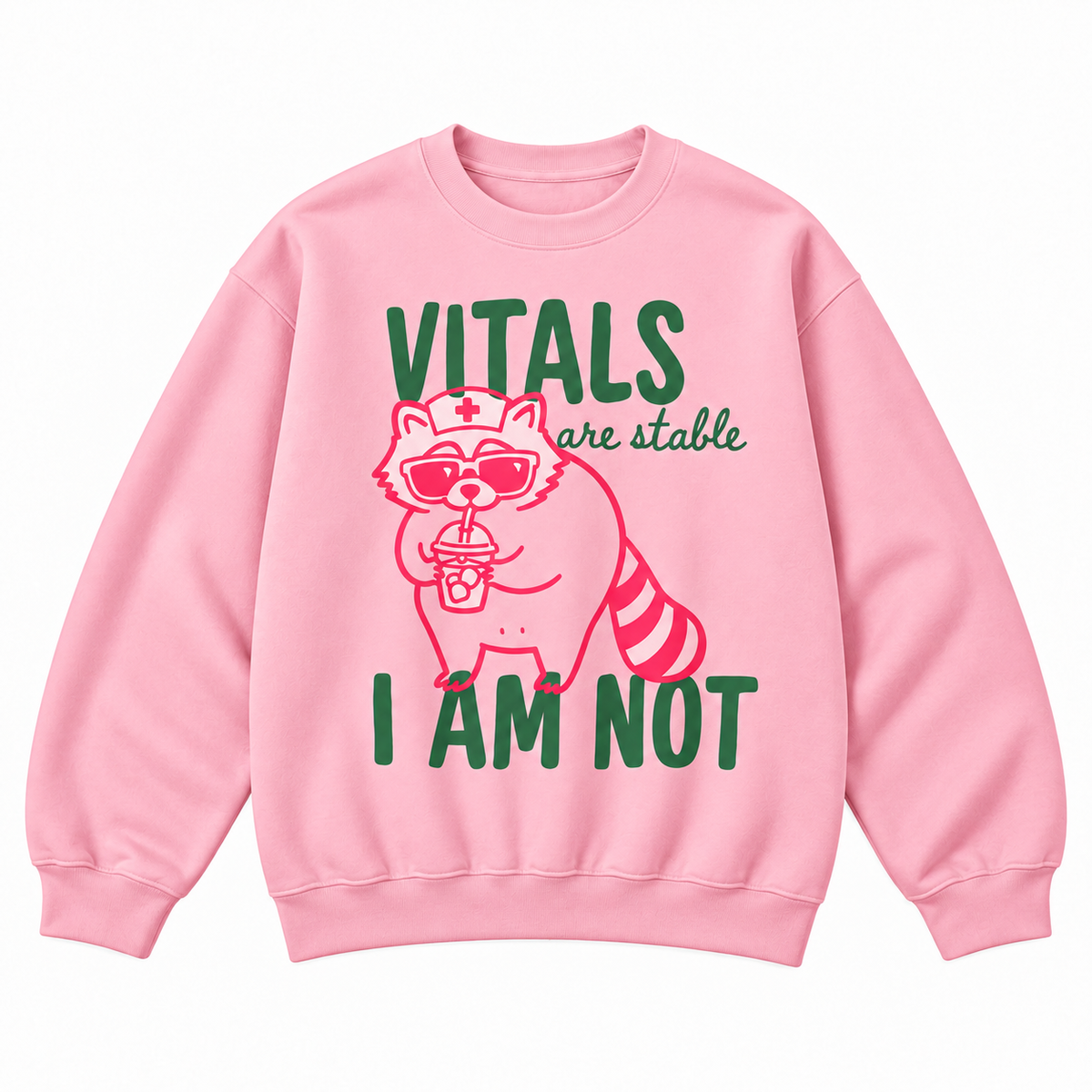 Vitals Are Stable I Am Not Raccoon Nurse Graphic Apparel