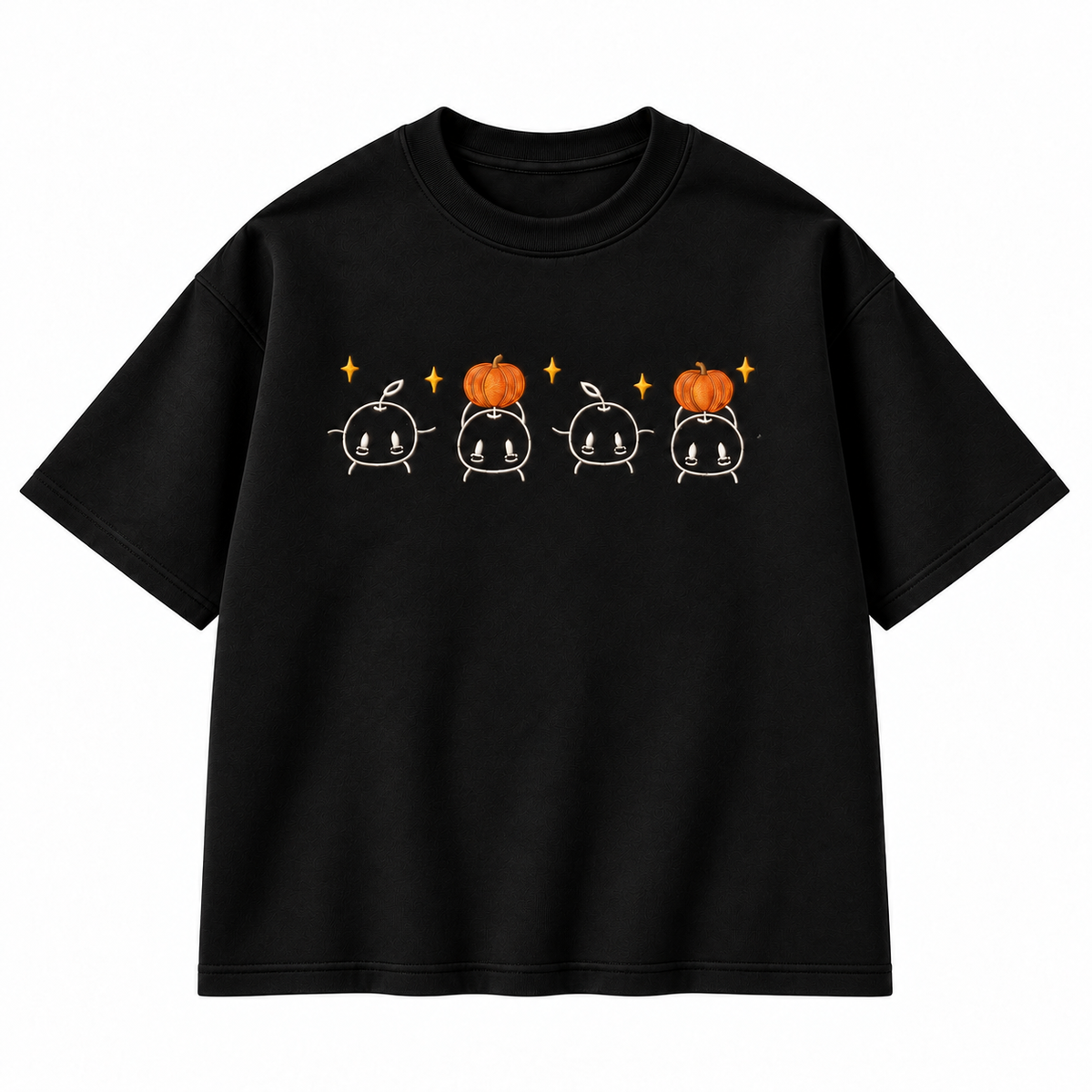 Cute Pumpkin Friends Fall Embroidered Apparel