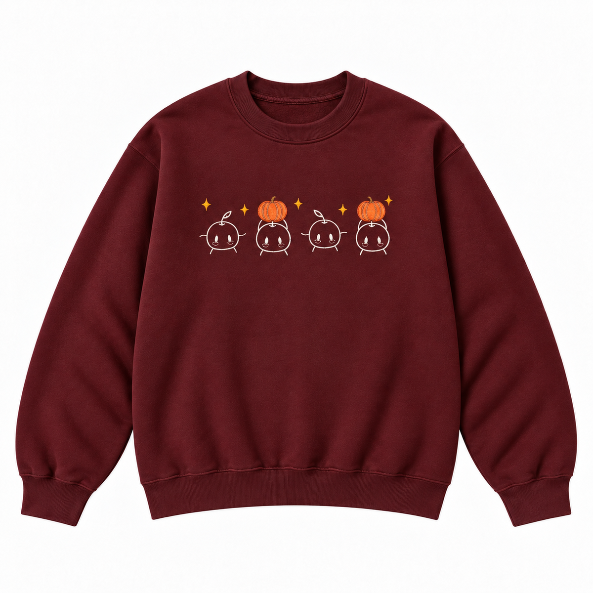 Cute Pumpkin Friends Fall Embroidered Apparel