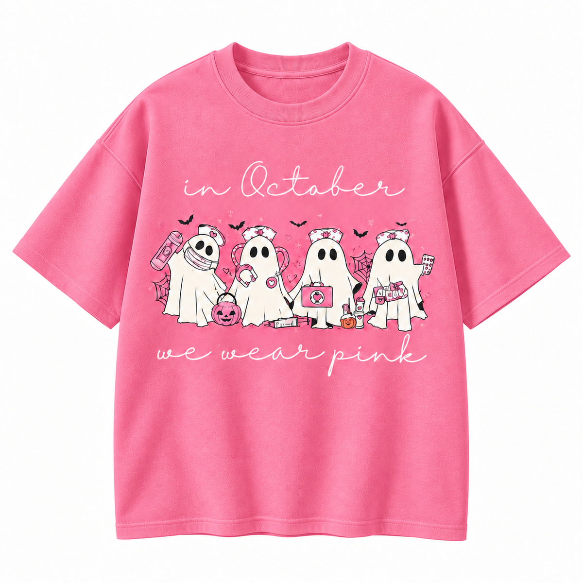 In October We Wear Pink Ghost Nurse Sweatshirt & Hoodie