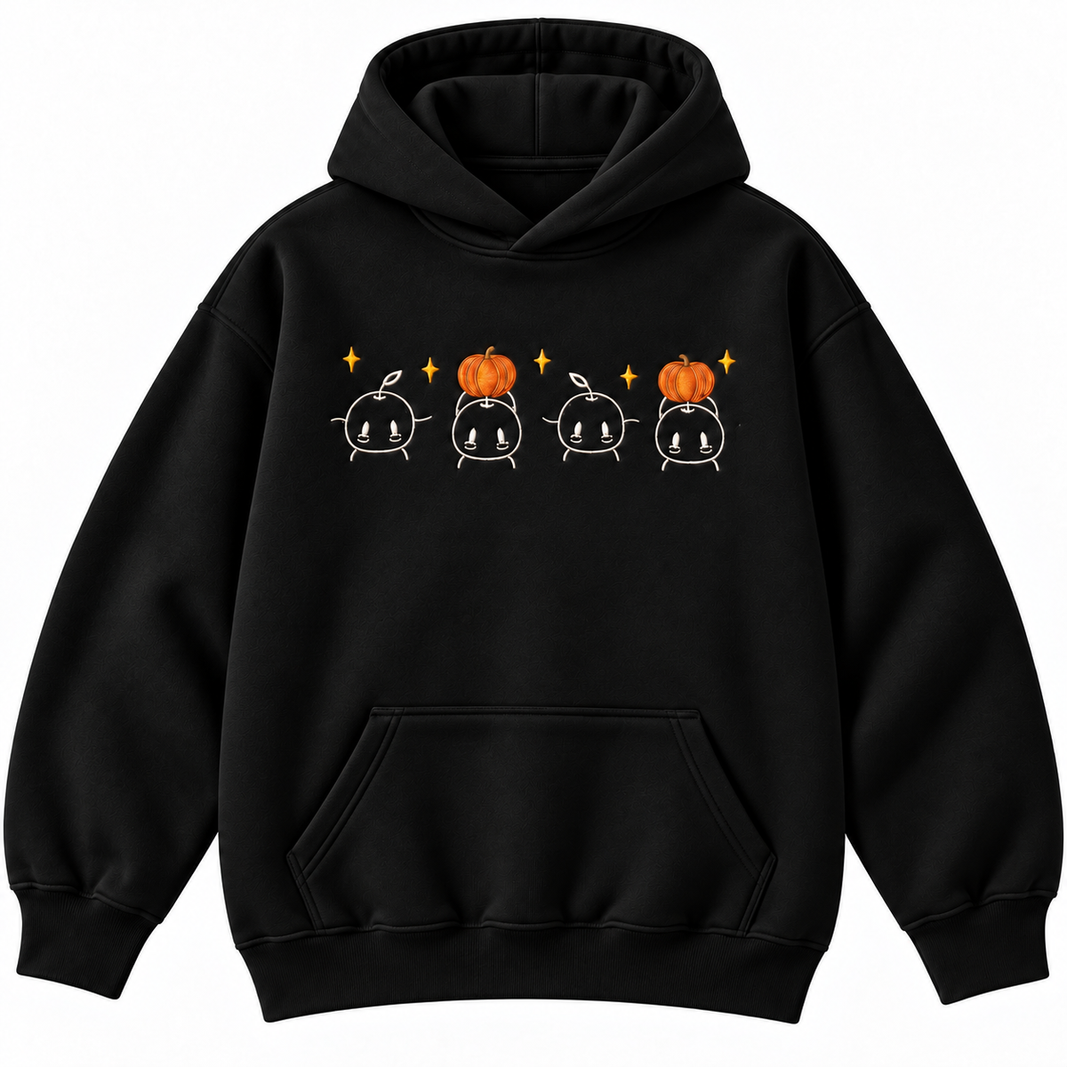 Cute Pumpkin Friends Fall Embroidered Apparel