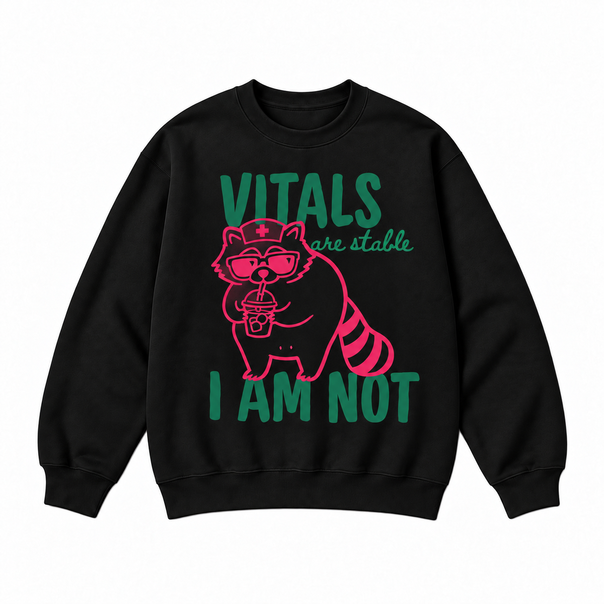 Vitals Are Stable I Am Not Raccoon Nurse Graphic Apparel