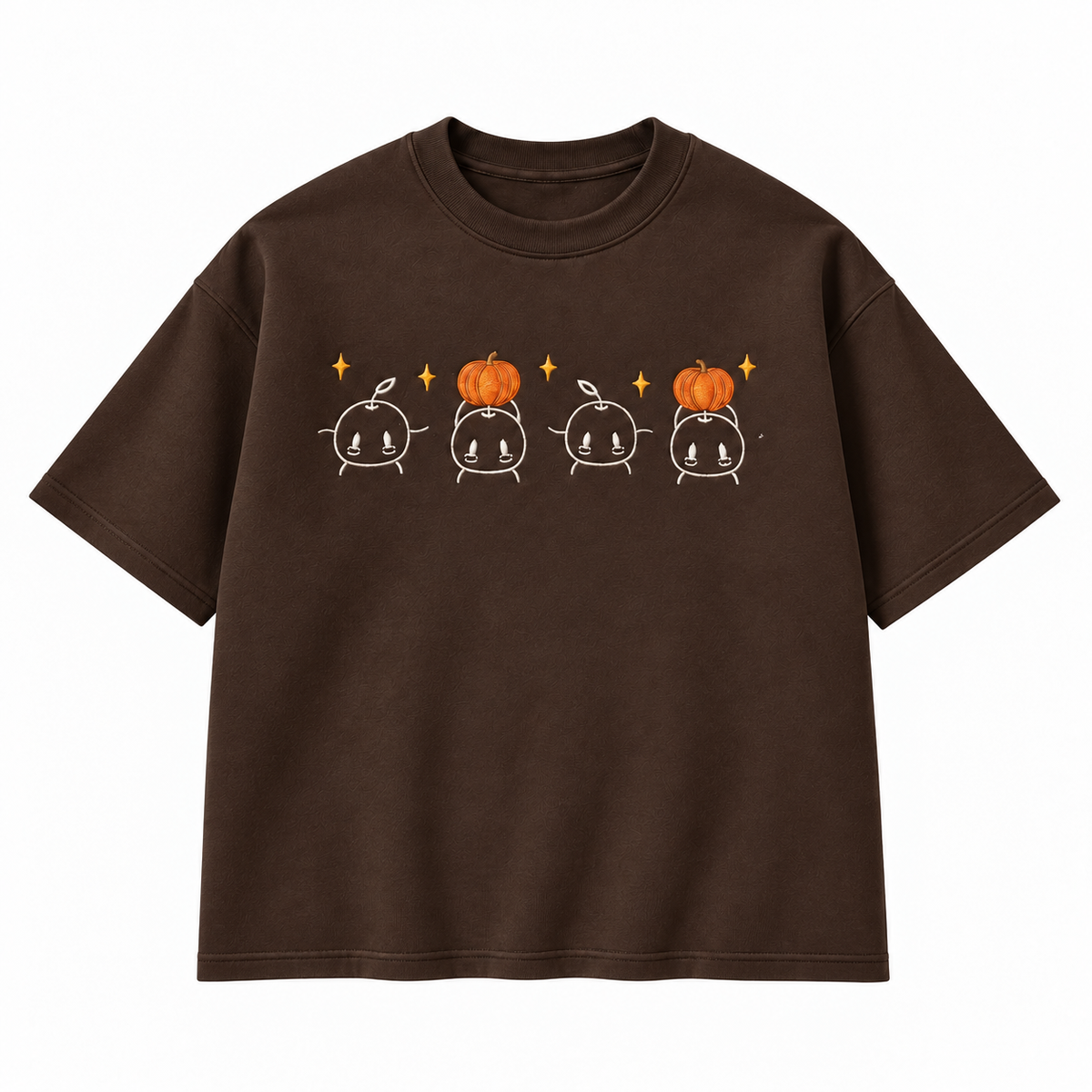 Cute Pumpkin Friends Fall Embroidered Apparel