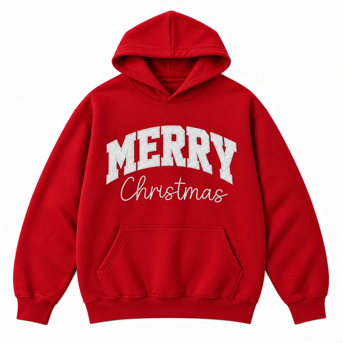 Merry Christmas Glitter Embroidered Holiday Apparel