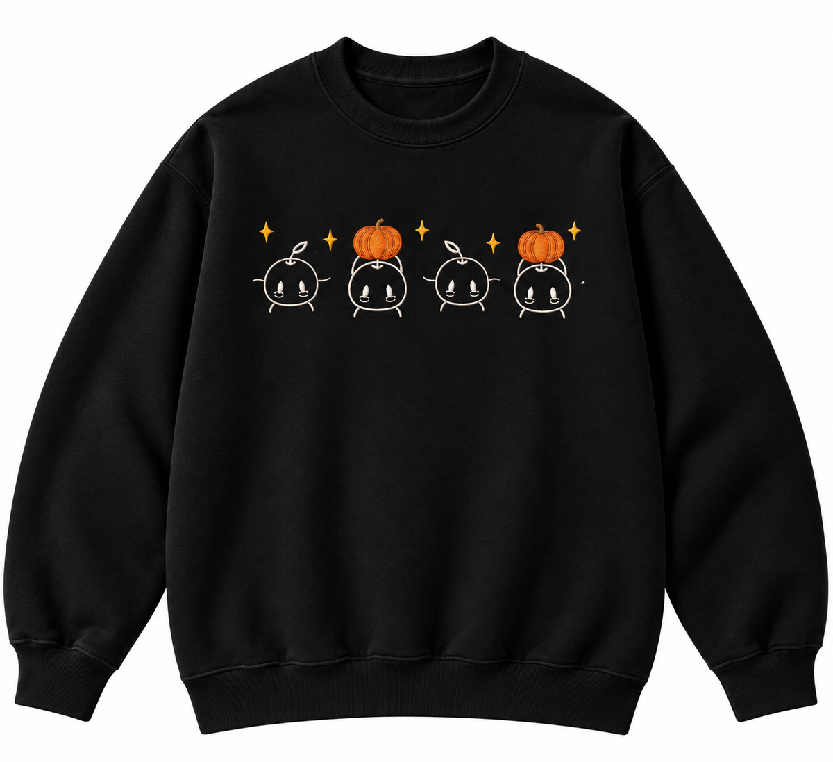 Cute Pumpkin Friends Fall Embroidered Apparel