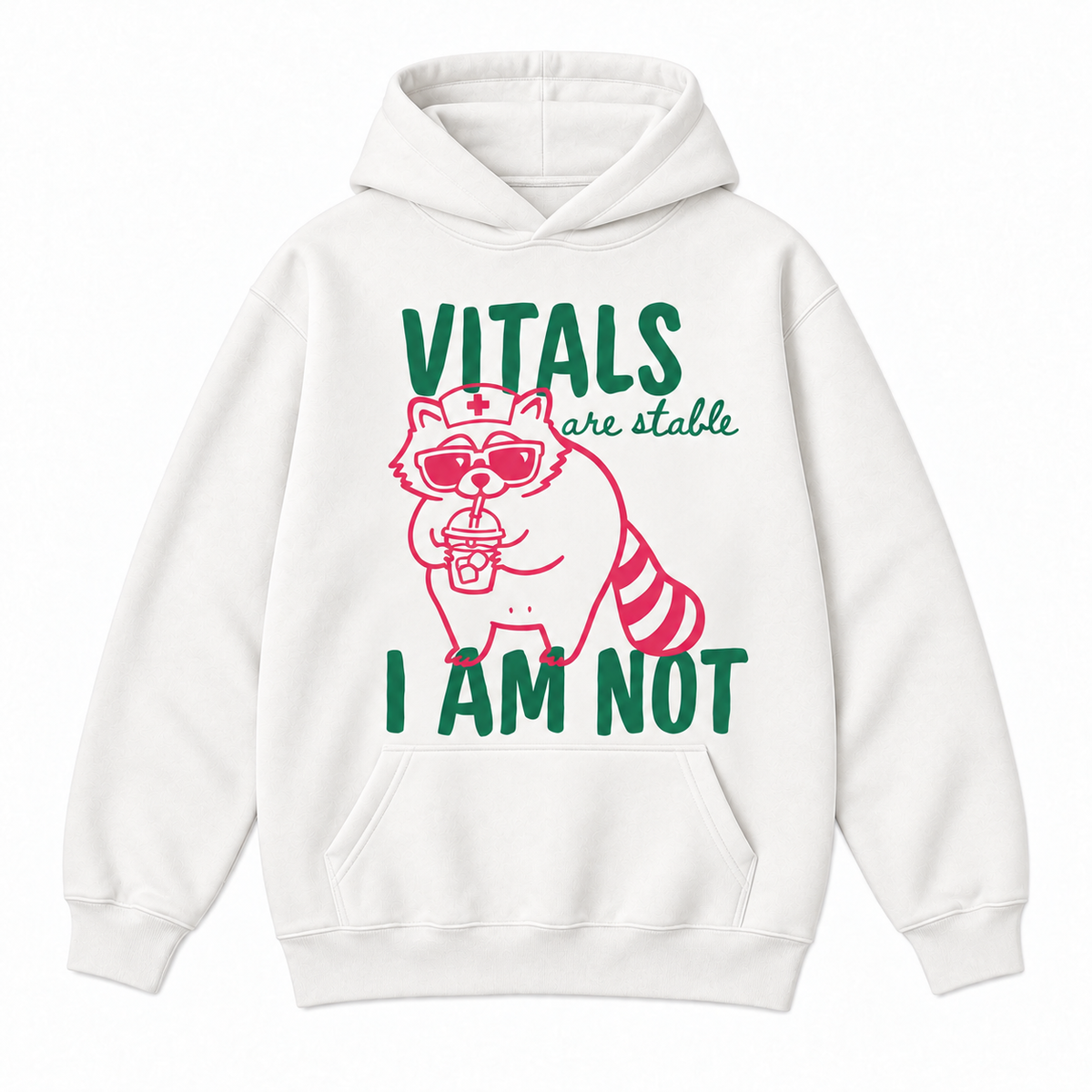 Vitals Are Stable I Am Not Raccoon Nurse Graphic Apparel