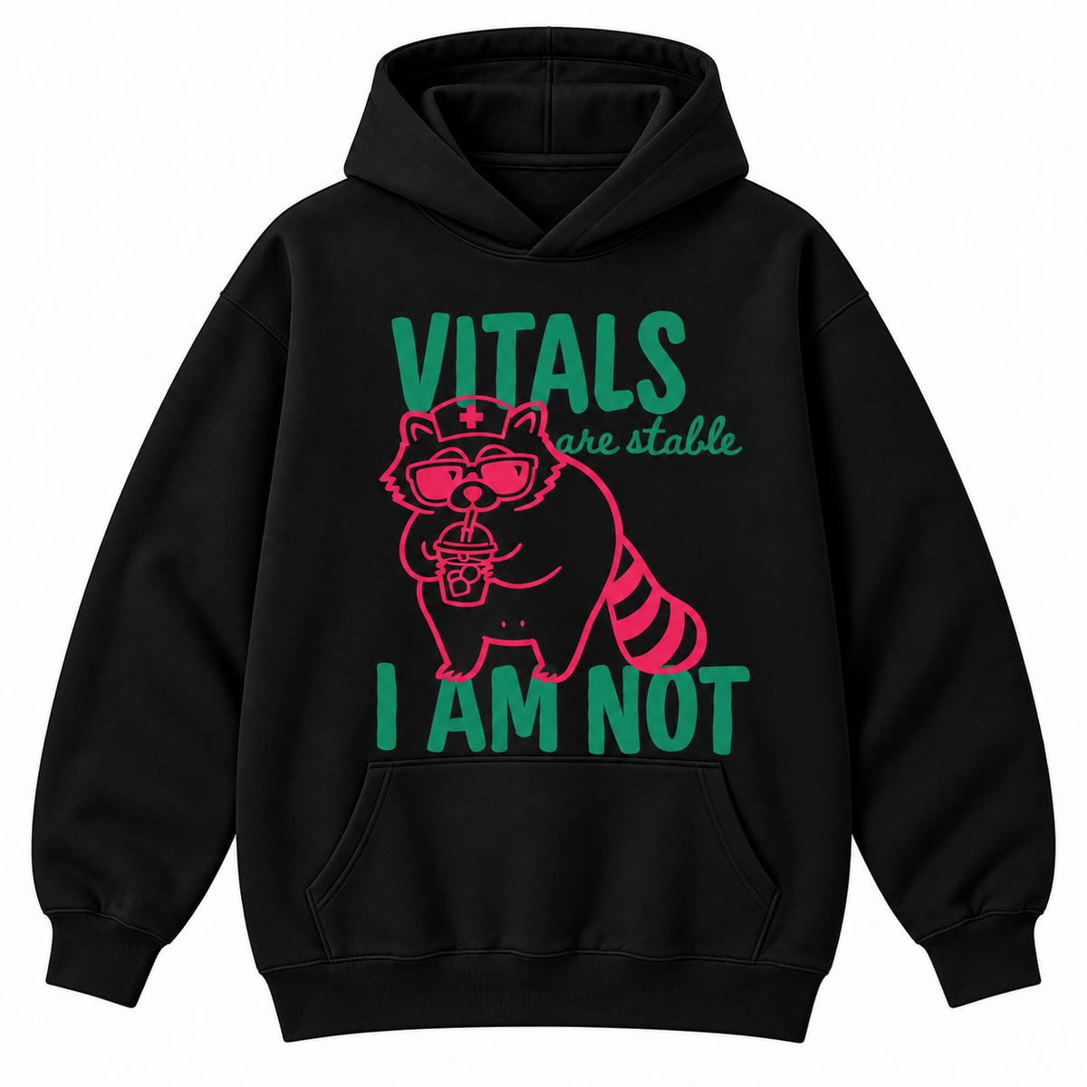Vitals Are Stable I Am Not Raccoon Nurse Graphic Apparel