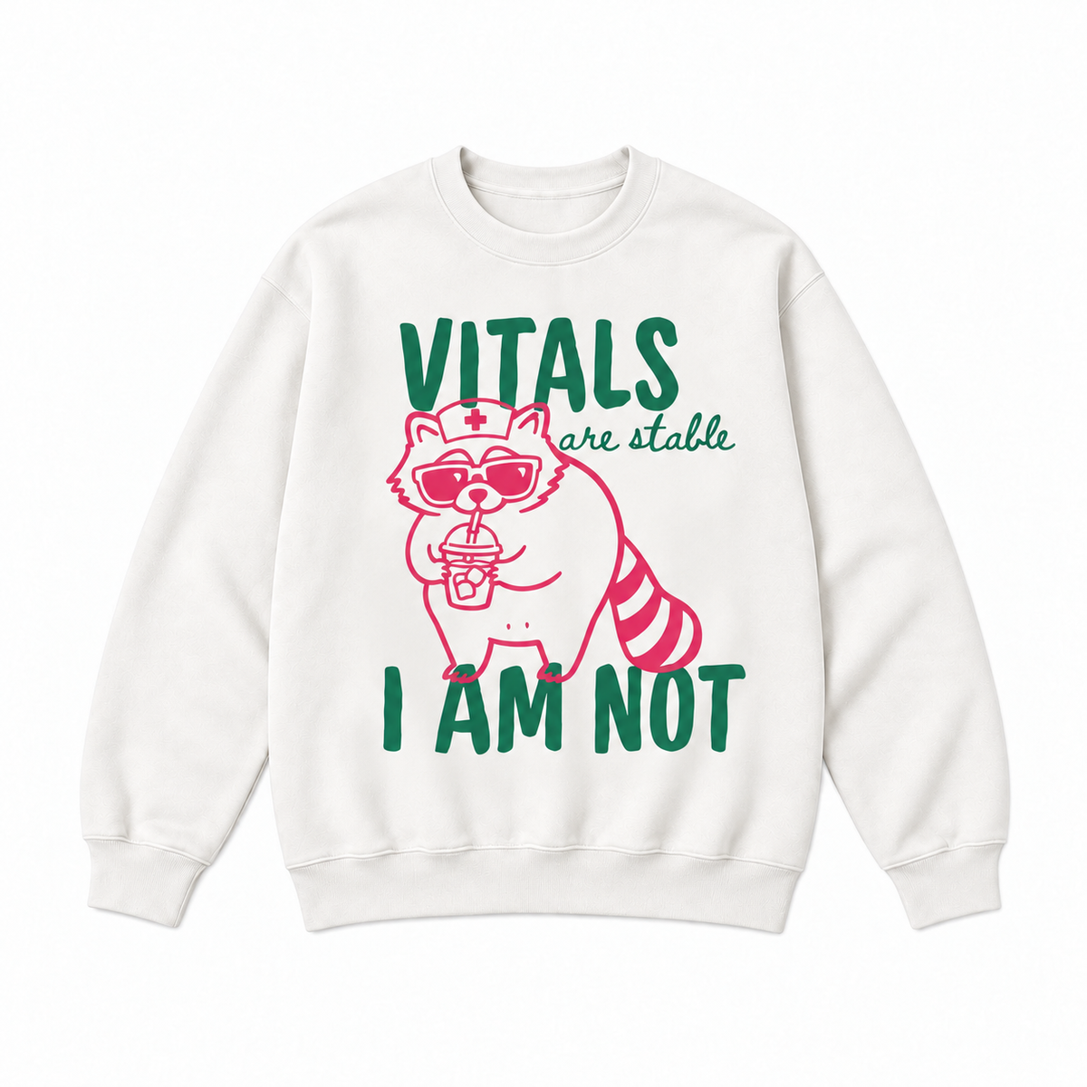 Vitals Are Stable I Am Not Raccoon Nurse Graphic Apparel