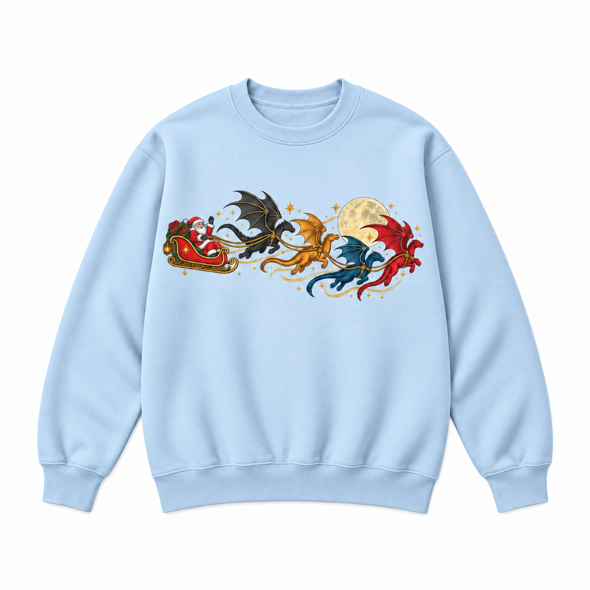 Santa Dragon Sleigh Christmas Graphic Apparel