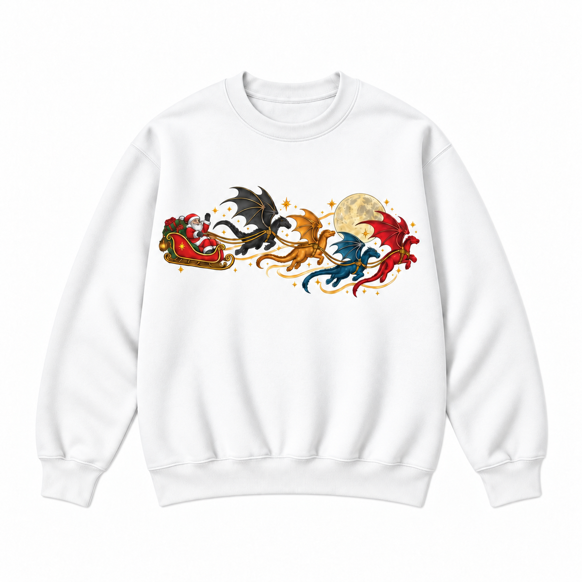 Santa Dragon Sleigh Christmas Graphic Apparel