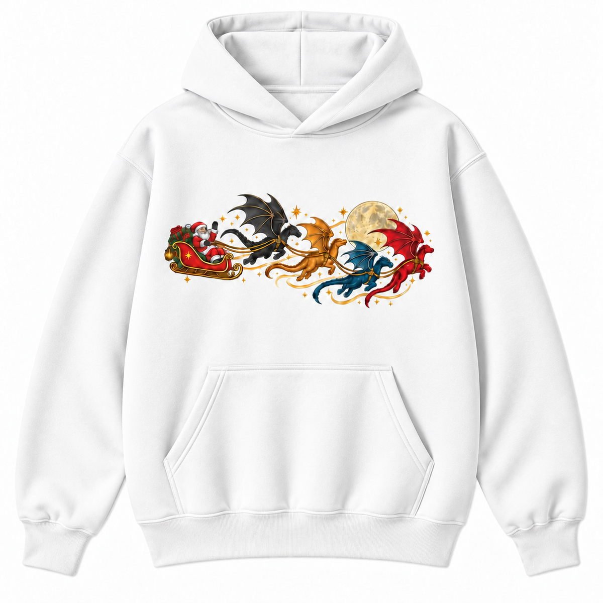 Santa Dragon Sleigh Christmas Graphic Apparel