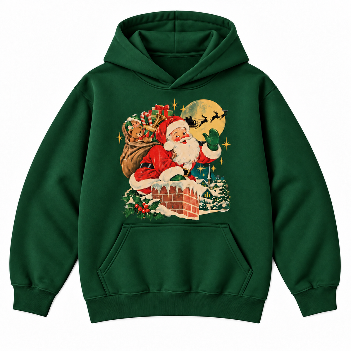 Vintage Santa Christmas Night Graphic Apparel