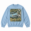 Vintage Magic Flying Car Castle Graphic Apparel