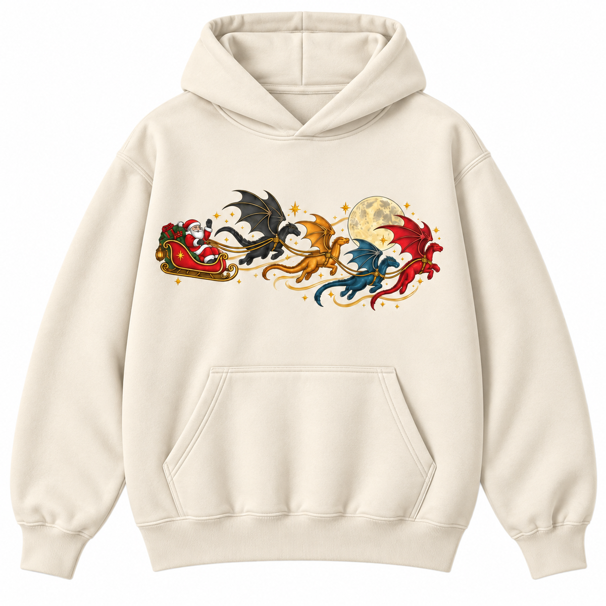 Santa Dragon Sleigh Christmas Graphic Apparel