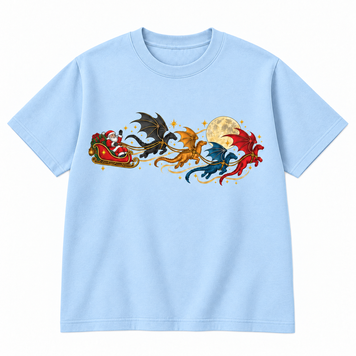 Santa Dragon Sleigh Christmas Graphic Apparel