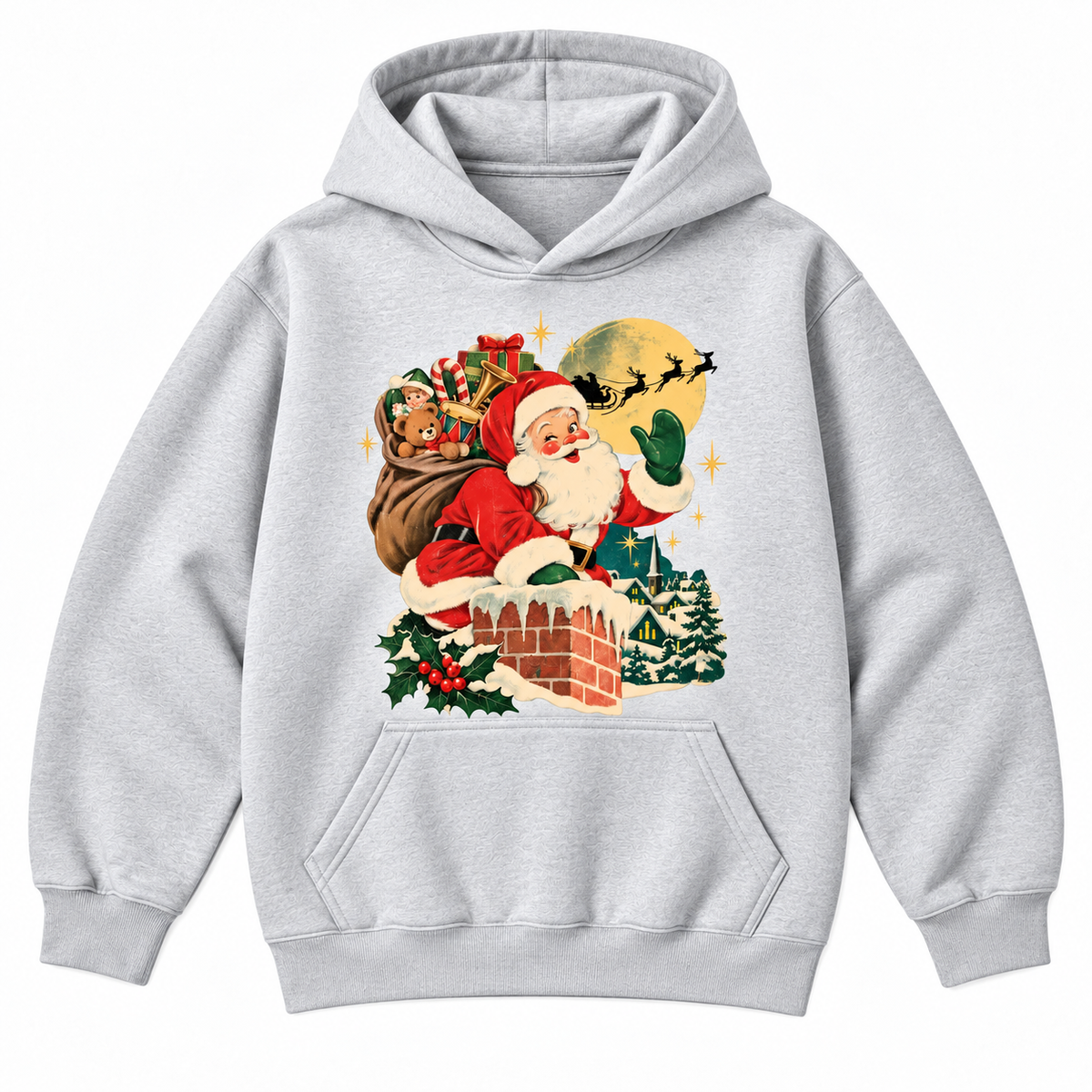 Vintage Santa Christmas Night Graphic Apparel