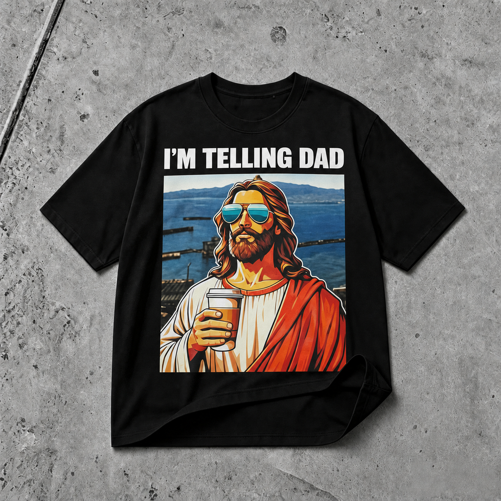 FUNNY I'M TELLING DAD JESUS MEME GRAPHIC T-SHIRT
