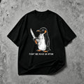 Flight Was Never An Option funny penguin graphic T-shirt black tee