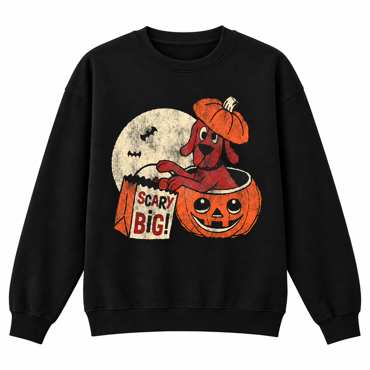 SCARY BIG Retro Halloween Dog Sweatshirt & Hoodie