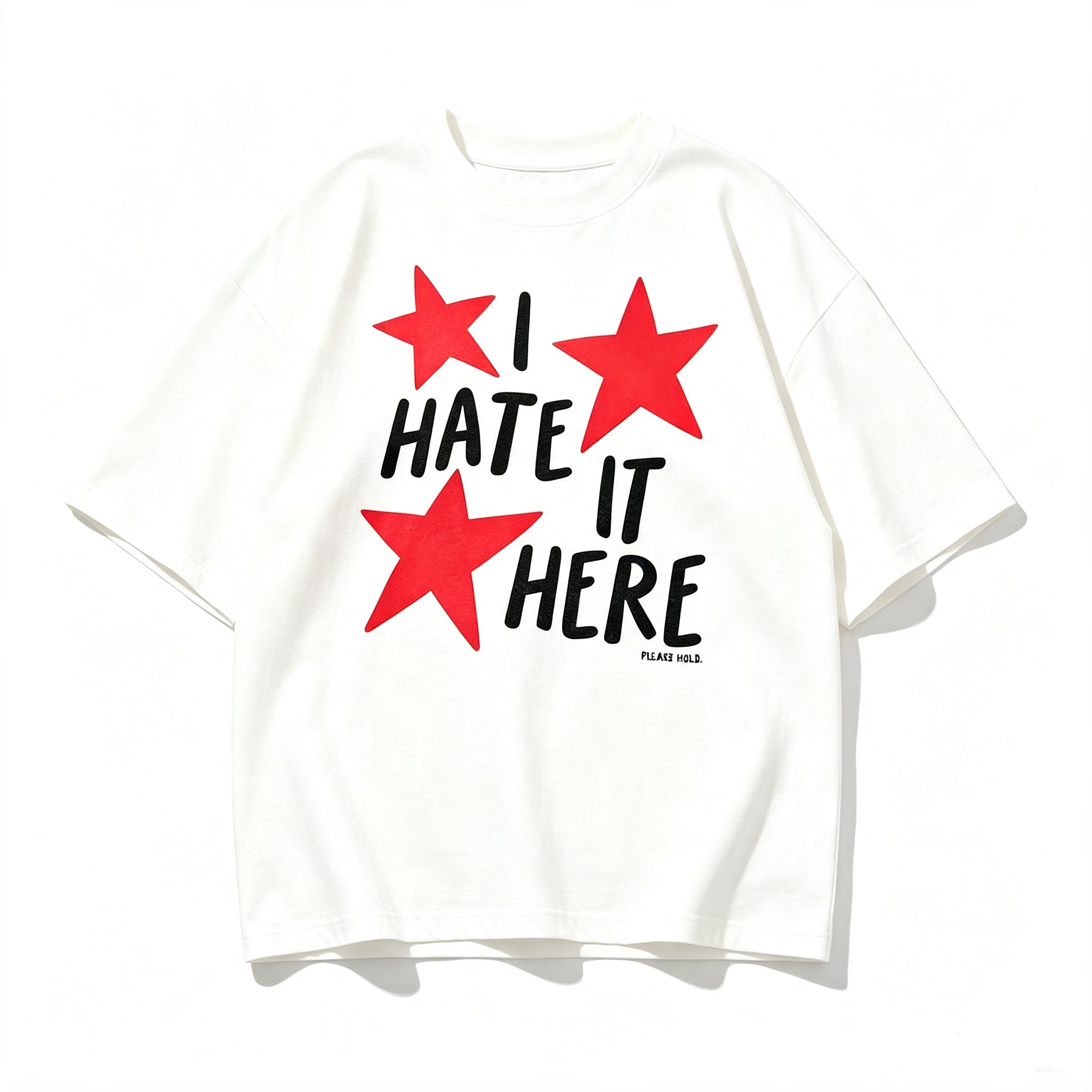 I HATE IT HERE FUNNY SLOGAN BOXY CROP T-SHIRT