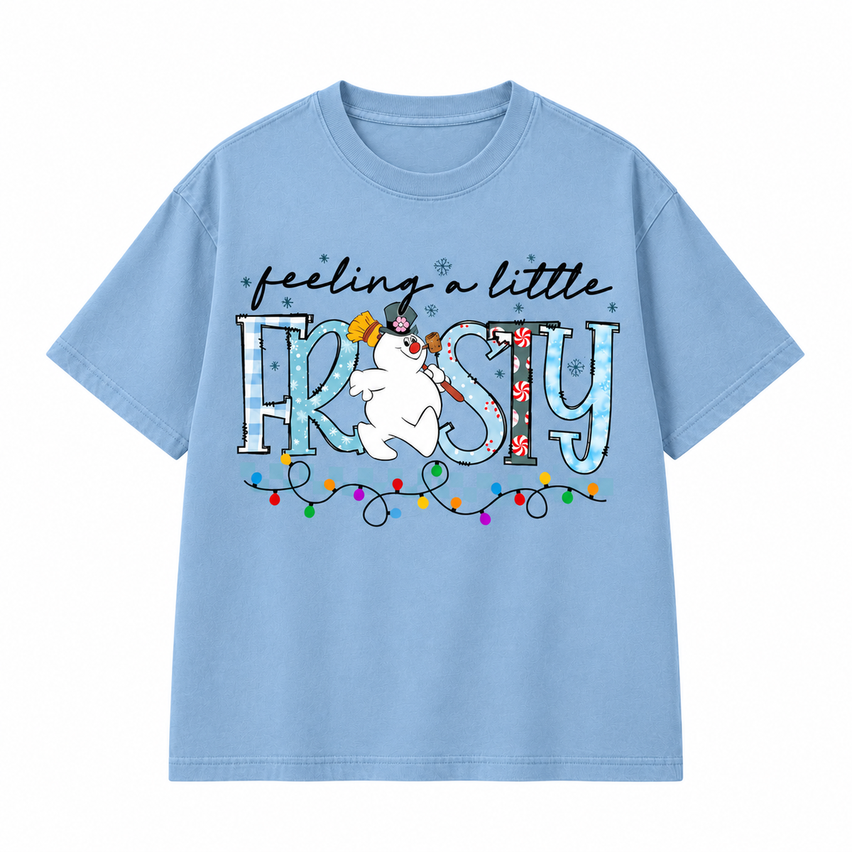 Feeling a Little Frosty Snowman Christmas Graphic Apparel