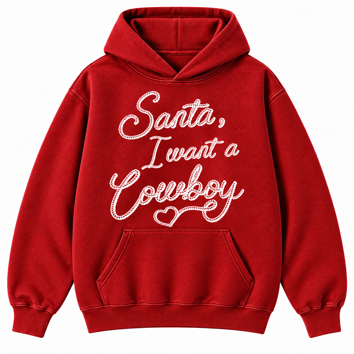 Santa I Want a Cowboy Rope Embroidered Christmas Apparel