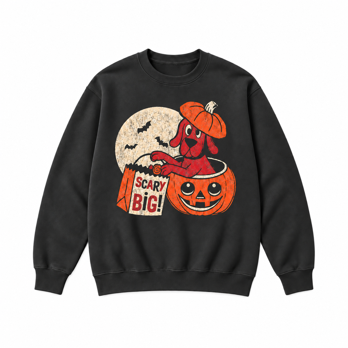 SCARY BIG Retro Halloween Dog Sweatshirt & Hoodie