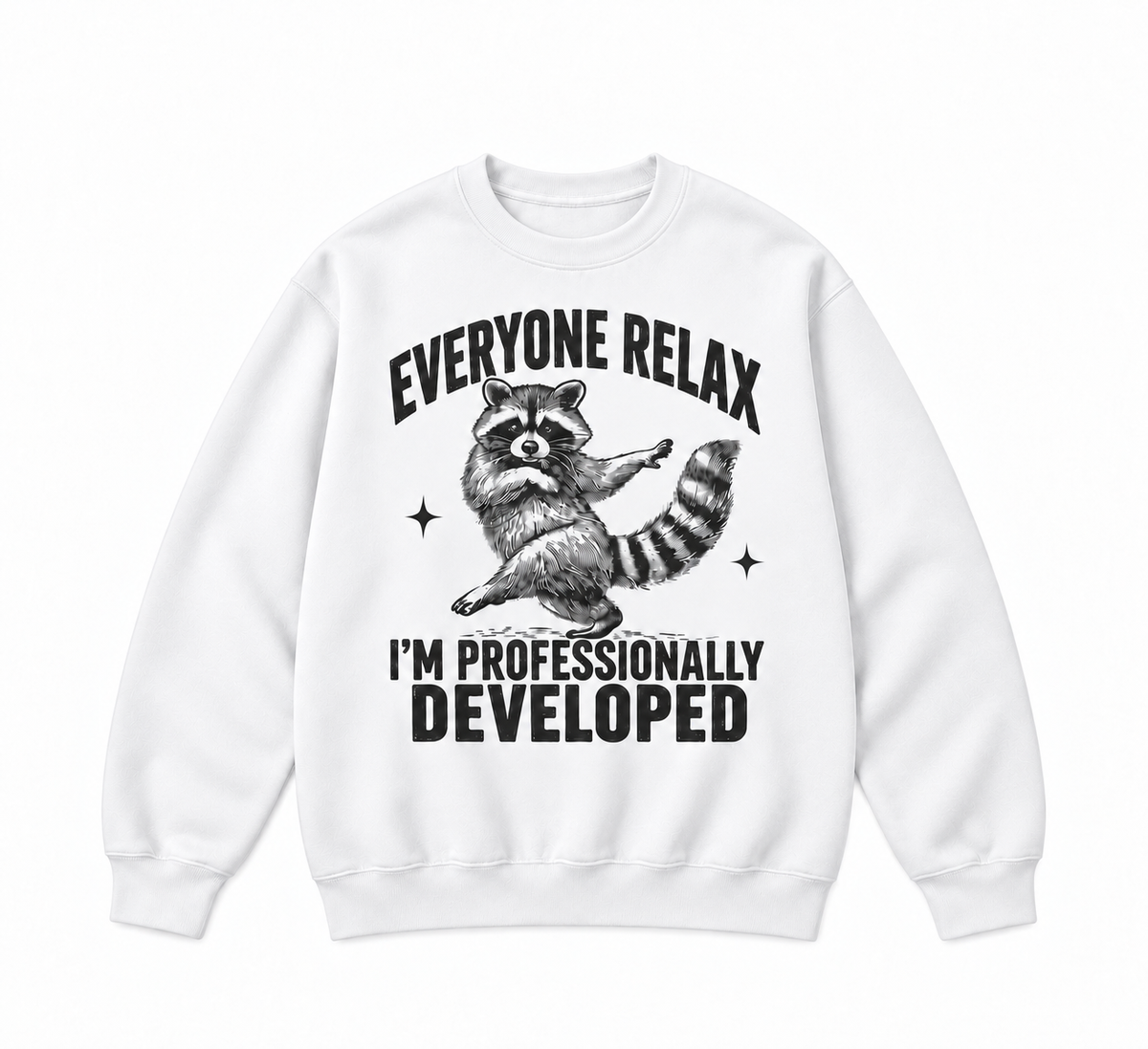 Everyone Relax I’m Professionally Developed Funny Raccoon Graphic Apparel