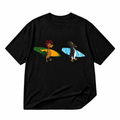 Cody Maverick and Chicken Joe black graphic T-shirt on pure white background