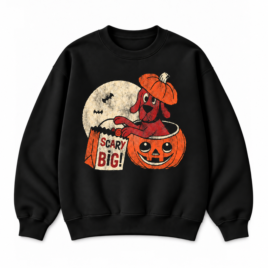 SCARY BIG Retro Halloween Dog Sweatshirt & Hoodie