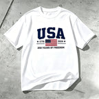 USA 250TH ANNIVERSARY 1776–2026 PATRIOTIC GRAPHIC T-SHIRT