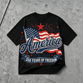 America 250th anniversary 1776-2026 patriotic graphic T-shirt with USA flag design