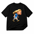 Football Viking anime black graphic T-shirt on pure white background