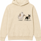 Boston Terrier ghost walking dog Halloween Hoodie product image
