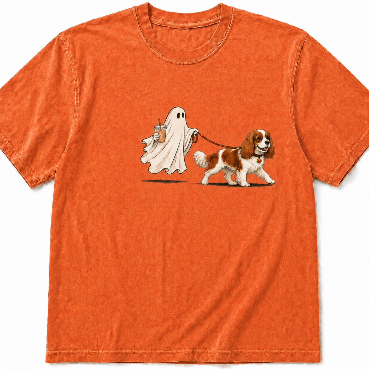 Cavalier King Charles Spaniel ghost walking dog Halloween T-Shirt product image