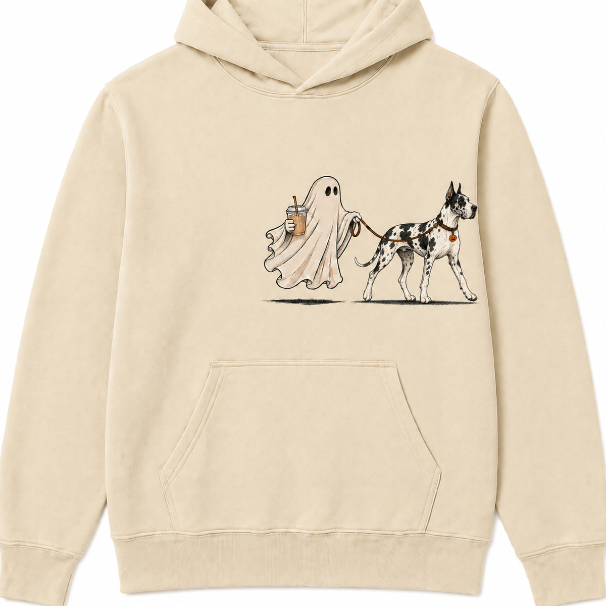 Great Dane ghost walking dog Halloween Hoodie product image