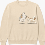 Poodle ghost walking dog Halloween Crewneck Sweatshirt product image