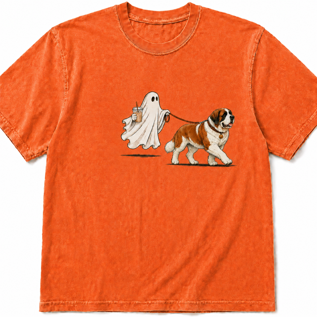 Saint Bernard ghost walking dog Halloween T-Shirt product image