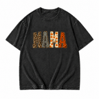 MAMA Halloween washed black graphic T-shirt on pure white background