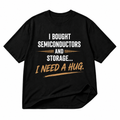 Semiconductor investor funny black graphic T-shirt on pure white background