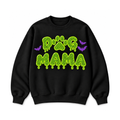 Black embroidered DOG MAMA Halloween crewneck sweatshirt front view