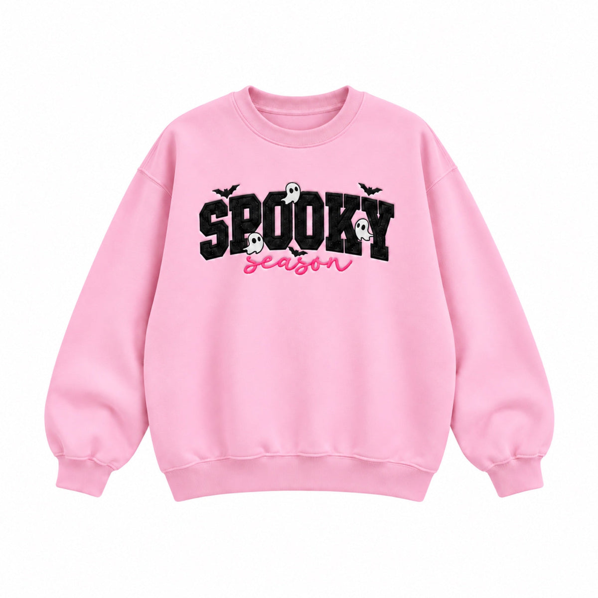 Light Pink Black SPOOKY season Sweatshirt front