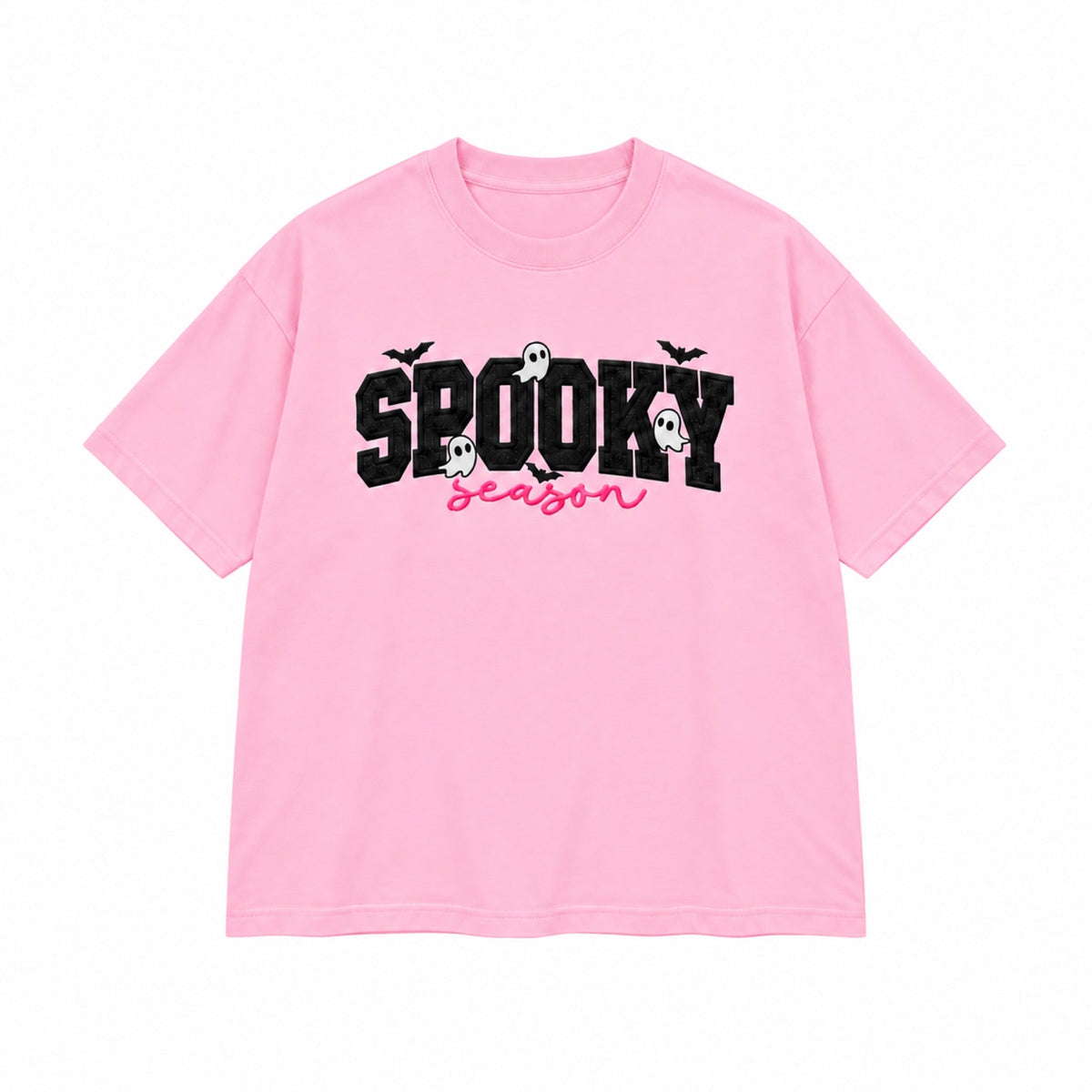 Light Pink Black SPOOKY season T-Shirt front