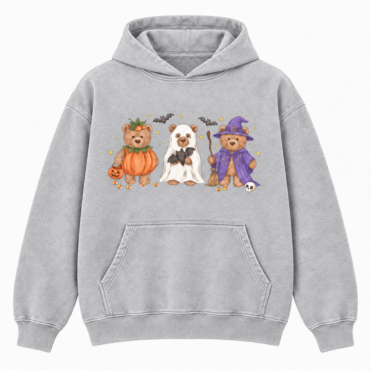 Spooky Teddy Bears light gray hoodie