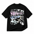 Miami South Beach black graphic T-shirt on pure white background