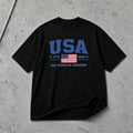 USA 250th anniversary 1776-2026 patriotic graphic T-shirt with American flag design